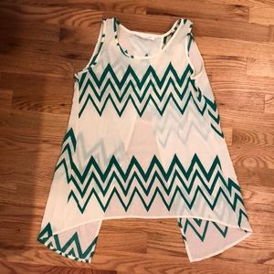 Green and white tank